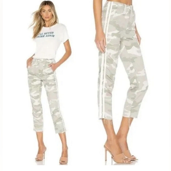 Mother The Shaker Crop Fray Pant in Desert Print